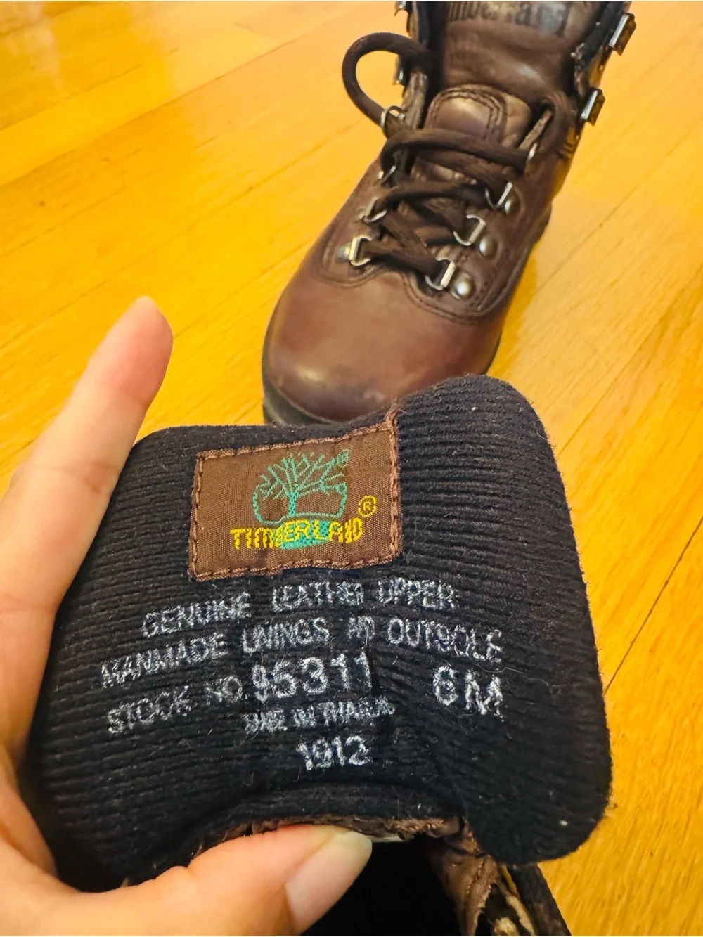 Vintage Timberland 95311 Brown Leather Trail Hiking Boots Size 6M Made Thailand